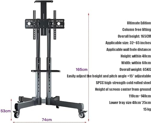 Soporte móvil para TV con ruedas para panel plano miniatura 2
