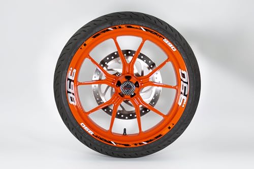 Felgenrand Aufkleber Felgenbett Dekor Orange kompatibel mit KTM 990 Duke X710156VA