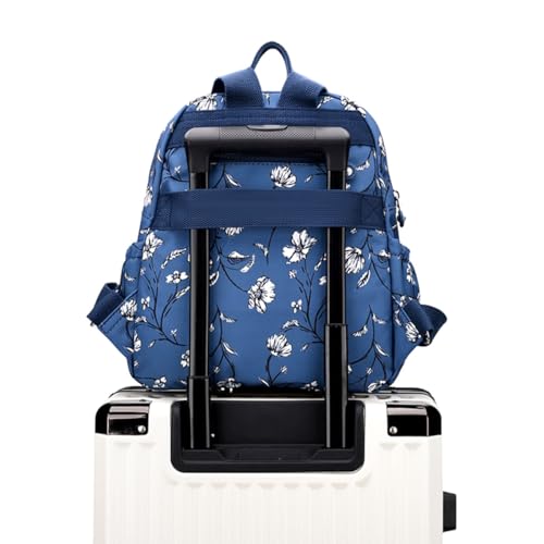 Image of Tanweibago Mini Nylon Women Backpacks,11L Small Ladies backpacks Casual Lightweight Women Shopping Travel Daypack (A-White Navy)