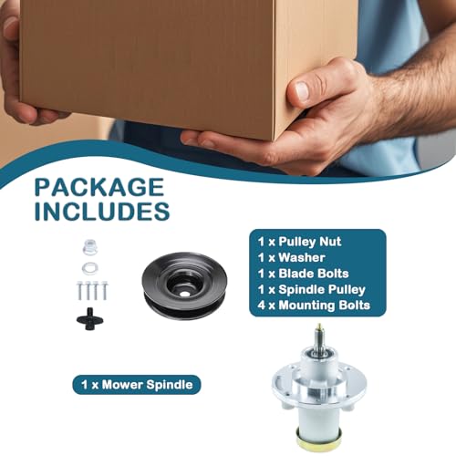 SCBHWJ Deck Spindle Assembly with 532174375 Pulley Fit for Husqvarna YTH24V48LS YTH24V42 LS GTH24V52 LS GTH26V52 LS YT48XLS GT48 XLS Lawn Mower Replaces 539112170 532112171 by SCBHWJ - Used condition - Image 7