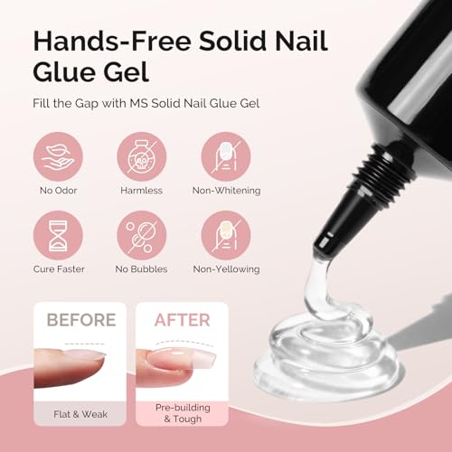 Image of MelodySusie Square Gel Nail Tips Kit-300Pcs Pre-Building Apex Fake Nail Tips 20g Solid Nail Glue Gel,Half Matte Full Cover Clear Acrylic Nail,15Sizes Thick Strong Long Lasting for Home DIY&Salon