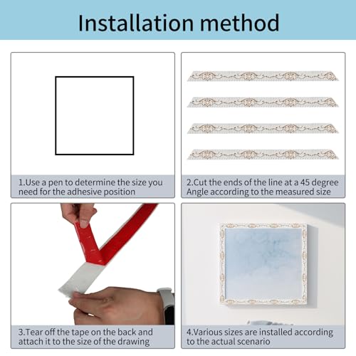 3D Molding Trim Wall Trim 5mx3.6cm Dado Capping Trim Cabinets Seams Strip, Skirting Board Tile Wall Border Edging Strip,Ceiling Molding Mirror Border Decorative Trim - Image 4