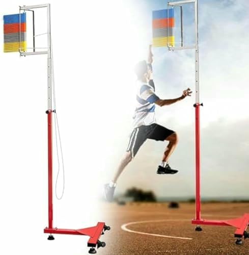 Saltometro portátil, saltometro Ajustable, Dispositivo de Entrenamiento de Baloncesto con Base Estable y Bandera Colorida
