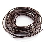 Whakano 2 Yards Vintage Flach Lederband Lederriemen 3mm x 2mm Lederschnur Lederbänder,Bänder für Basteln von Taschenriemen Schultergurte Ledergürtel Hutbänder Verpackungsherstellung,Kaffee