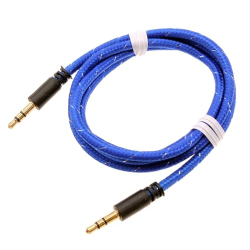 Cable Auxiliar 3.5mm Trenzado Azul 1 m miniatura 1