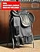Harrison Howard Saddle Rack Cover with Pockets – Waterproof Saddle Protector and Horse Tack Organizer for Stable & Barn Storage (Saddle Rack Not Included)-Grey