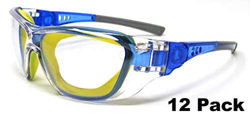 Edz Kidz® 12 Pack of Childrens Safety Glasses. Kids protective spectacles. Including a strap to turn them into Goggles. Ideal for school and NERF (12)