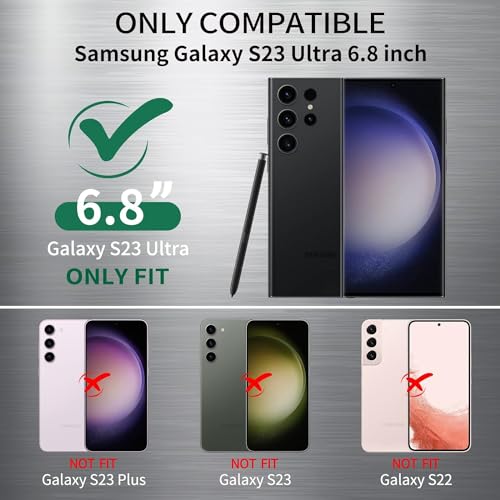 Image of Skinomi Camera Lens Protector Compatible with Samsung Galaxy S23 ultra 5G [Anti-Scratch] Premium Tempered Glass Film Aluminum Alloy Lens Ring Cover, Black Titanium