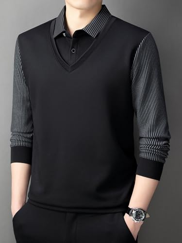 Winter Thick Thickened Men's Middle-Aged Warm Collar Long Sleeve Casual Top 6