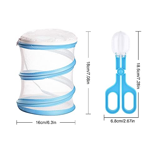 TAIZER Butterfly Habitat Insect Cage,Bug Catcher Net Butterfly Habitat Cage Insect Reproduction Mesh Insect Habitat Collapsible Bug Catcher Net Insect Mesh Cage Mini Habitat Cage (blue) - Image 2
