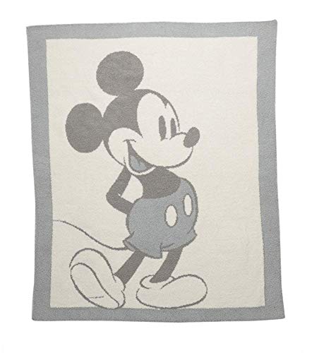 Image of Barefoot Dreams CozyChic Vintage Mickey Mouse Baby Blanket, Size 32" x 40" - Ocean
