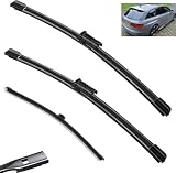 Coche Limpiaparabrisas para Audi A4 B8 2009-2016 24in+20in+16in Juego de escobillas limpiaparabrisas Delanteras y traseras Accesorios for el Escobillas Goma Cepillo de Lluvia