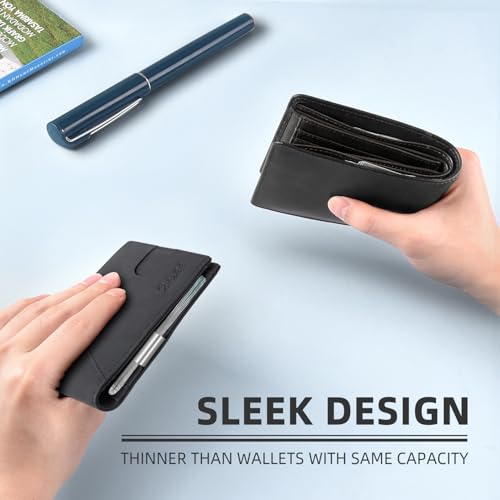 Image of Zitahli Slim Wallet for Men,RFID Blocking Leather Bifold with Money Clip | Minimalist Front Pocket Design, Holds 12 Cards, RFID Protection, Gifts for Men on Birthdays, Father's Day, and Christmas