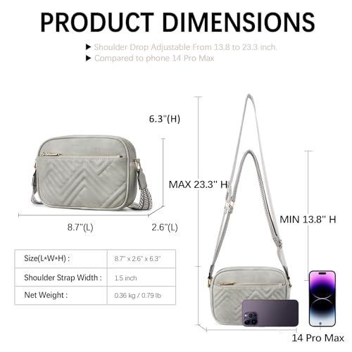 image for BOSTANTEN Quilted Crossbody Bags for Women Vegan Leather Purses Small 