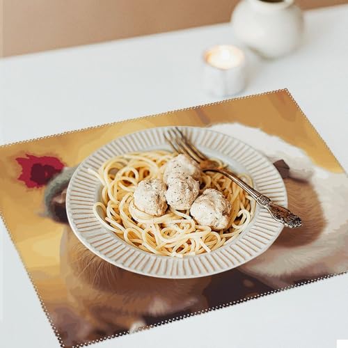 Set de table cochon d'inde lavable et résistant chaleur pour protection table cuisine x6 - 7