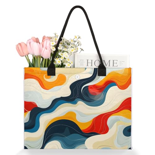 Abstract Colored Cloud Tote Bag for Women Large Beach Bag Reusable Tote Bags for Work Travel Beach Shopping3