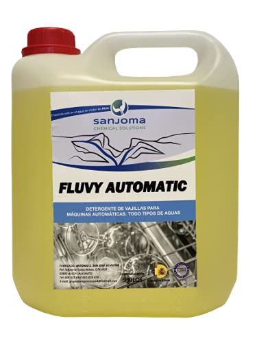 FLUVY AUTOMATIC Detergente de lavavajillas para uso profesional (Garrafa 5L). Alto poder de limpieza de vajilla Cover