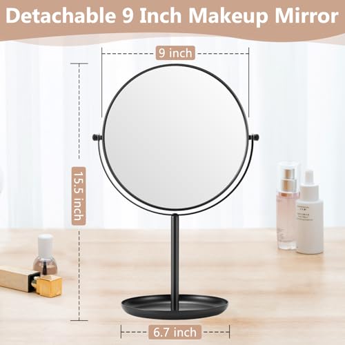 Espejo para maquillaje con aumento 15X, negro, 9 pulgadas miniatura 5