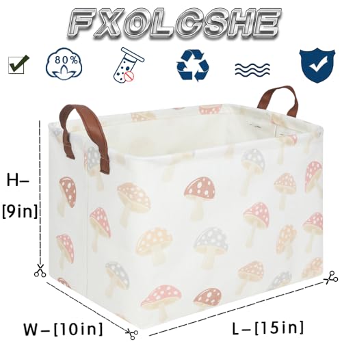 Image of Rectangular Baby Laundry Basket,Mushroom Basket,Collapsible Waterproof Kids Toys Storage box,kids gift hamper,Toy Bins,Baby Room Decor(Mushroom)