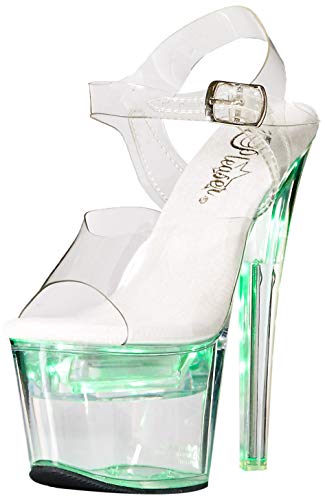Pleaser Women's FLASHDANCE-708 Sandal, clr/clr, 8 M US