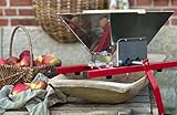 Obstmühle 7 l Edelstahl: Manuelle Fruchtmühle/Obsthäcksler mit Handkurbel zum Vorzerkleinern von Äpfeln & Beeren vor dem Pressen für Saft & Apfelwein