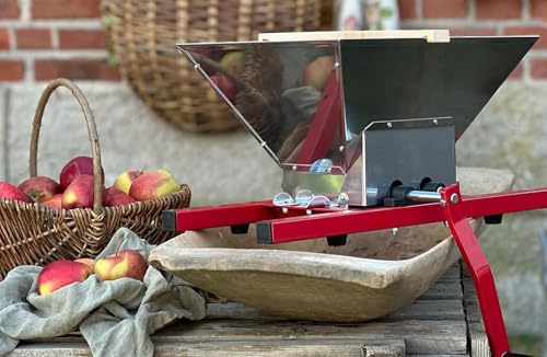 7L Manuelle Obstmühle Obsthäcksler Apfelpresse Fruchtmühle aus Edelstahl - Mühle mit Handkurbel für...