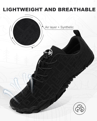 Hike Barefoot Shoes Womens Mens Footwear, Pro Water Shoe Women Men Barefoot Hiking Beach Grounding Shoes for Travel, Wide Toe Box Zero Drop Non-Slip Breathable Lightweight (Women 12.5 / Men 11.5)3