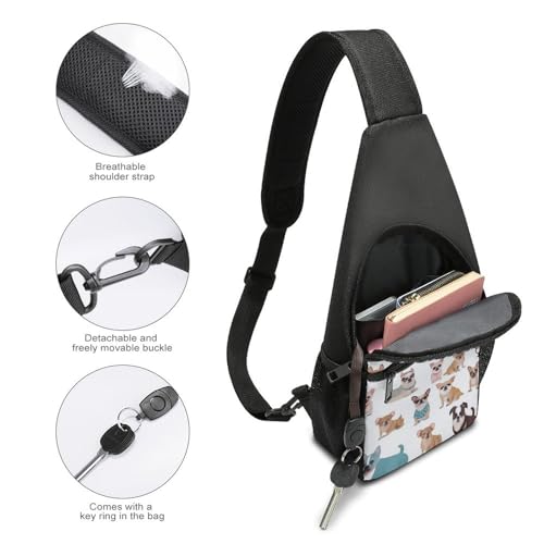 Bolso casual cruzado con diseño de perros para hombres y mujeres miniatura 4