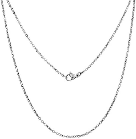 Silvadore 3mm Silver BELCHER Chain Mens Necklace Rolo - Stainless Steel Chains for Men Jewellery Bracelet - Neck Link Man Women Ladies Boys Kids Girls - 14 16 18 20 22 24 36