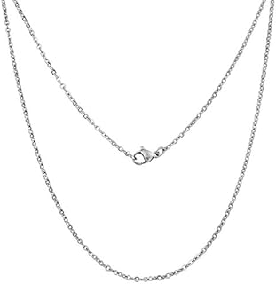 Silvadore 3mm Silver BELCHER Chain Mens Necklace Rolo - Stainless Steel Chains for Men Jewellery Bracelet - Neck Link Man Women Ladies Boys Kids Girls - 14 16 18 20 22 24 36