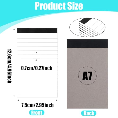 LXUEJIE Notizblock Klein, 6 Stück A7 Notizbuch Mini Notizblöcke Taschen Notizblock Klein Notizzettel Block Liniert Schreibblock für Arbeit Studie Büro Schule Haushalt(30 Blatt Pro Block