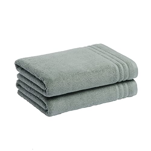 Amazon Basics Cotton Bath Towels, Made With 30% Recycled Cotton Content - 2-Pack, Green #TOP14