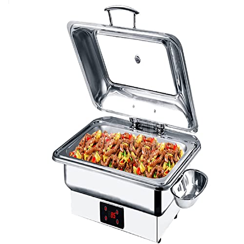 Food Warmers for Parties Buffets Electric6L Electric Chafing Dishes with Touch Display 600W Fast Heating 30℃-85℃ Adjustment Keep Food Warm All Day LongB,A