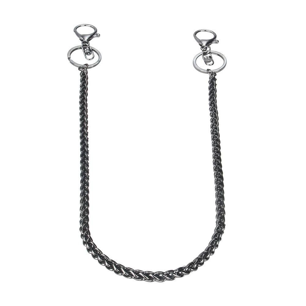 PINKPIN Pants Chain for Men Long Biker Keychain Jean Wallet Chain Hip Hop Punk Chain for Men Women Goth Chain Black