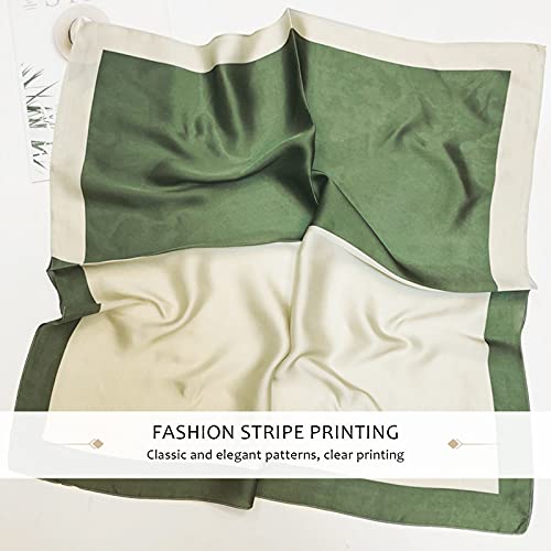 Fashion Silk Scarves Women Stripe Color Block Geometric Large Square Scarf 90x90 Commuting Style Neck Scarf Bandana3