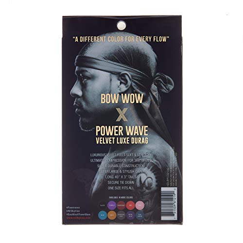 Image of KISS Red Bow Wow Power Wave Velvet Luxe Durag (Charcoal Grey)