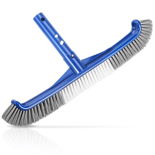 Pool Brush Head, Scrub Brush with Premium Nylon Bristles,Curved Ends High-Efficiency Pool Broom/Pool Brushes for Cleaning Inground/Above Ground,Swimming Pool, Walls, Bathtubs, Tiles & Floors(Blue)