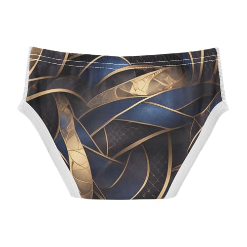 KLL Gold Pattern and Black Little Boys Comfort Briefs Underwear Breathable Children Undies2