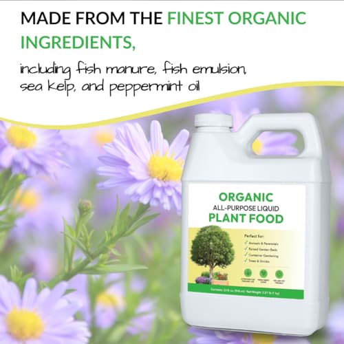 Image of Organic All-Purpose Liquid Plant Food - Liquid Fertilizer Alternative for Vegetable and Herb Gardens & Flower Beds | Infused with Broad Spectrum of Soil Enriching Microbes (32oz Makes 32 Gallons)