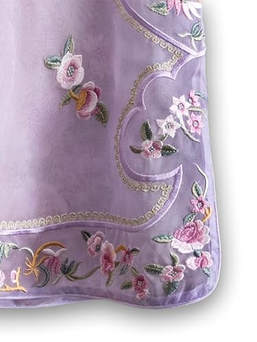 Chaleco morado bordado de seda para mujer HangErFeng 278 sin mangas 4