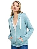 esstive Women's Ultra Soft Fleece Long Sleeve Active Cozy Lightweight Classic Full-Zip Hooded Jacket