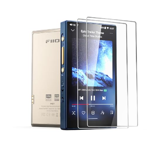 AudioPartner 9H Hardness Premium Scratch-Proof Anti-Fingerprint Screen Protector Tempered Glass Protective Film for FiiO M21 Music Player (2PCS)