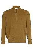 U.S. POLO ASSN. Herren Troyer – Pullover mit Stehkragen – Eleganter Langarm Strickpullover – Pulli für Herbst/Winter/Frühling – Für Freizeit Business (XL, Beige)