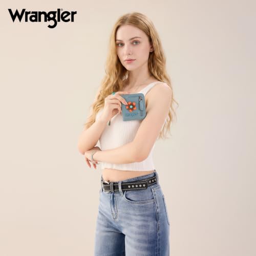 Image of Montana West X Wrangler Small Womens Wallet Slim Rfid Blocking Wallets Bifold Credit Card Holder Wallets with Clear ID Window
