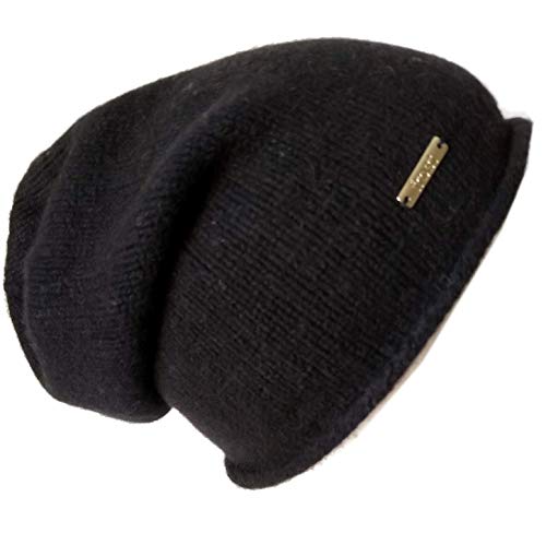 Frost Hats Cashmere Slouchy Winter Hat for Women, Men Soft Warm Wool Knitted Ski Beanie Cap CSH-742-W Black