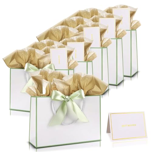 6 pezzi Sacchetti Regalo con Fiocco Bianco Verde,Sacchettini Regalo Compleanno in Carta con Manici,Eleganti Medie Imballaggio Regali 6 Carte e 12 Veline per Compleanno,Matrimonio,Natale,San Valentino 6 pezzi Sacchetti Regalo con Fiocco Bianco Verde,Sacchettini Regalo Compleanno in Carta con Manici,Eleganti Medie Imballaggio Regali 6 Carte e 12 Veline per Compleanno,Matrimonio,Natale,San Valentino