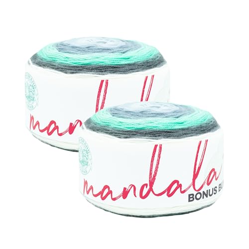 Image of Lion Brand Yarn Mandala Bonus Bundle Multicolor Yarn for Knitting, Crocheting, and Crafting, 2 Cakes, Genie