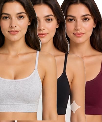 Image of Women Cotton Sports Bra with Removable Pads | Adjustable Straps | Non-Wired Padded Everyday Bra | Comfortable Yoga, Gym, Bra (Size 28 to 34)