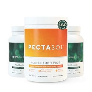 EcoNugenics Detox Rescue Supplement Bundle for Men & Women – PectaSol Modified Citrus Pectin Fiber + 2 GlyphoDetox Bottles — Safely Removes Pesticides & Agricultural Toxins, Offers Total-Body Support