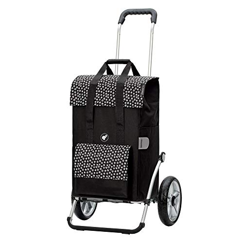 Andersen Shopper Royal mit Kugellager Alu klappbar mit Kugellagerrad Ø 25cm und 51 Liter Tasche Jara schwarz